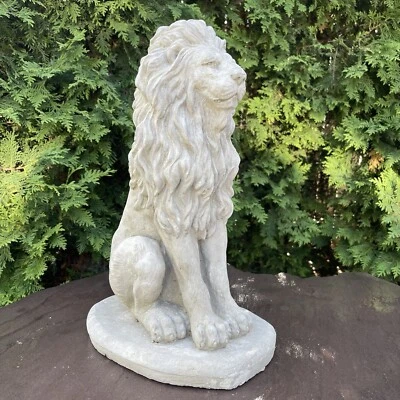 Estatua de León de Hormigón de 16.5" para Jardín - Acento Decoración de Escultura de Cemento Exterior Foto 1 de 4
