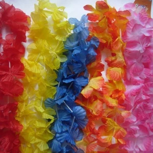 1 Garlands Choose 12 Colour Hawaiian Tropical Flower Lei, Hen Night  Party   - Picture 1 of 4