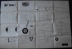 Bauplan 2 Messerschmitt BF 109 G-K Bogen 3. Hermann Rommler Modellbau. Format 8 - Bild 1 von 2