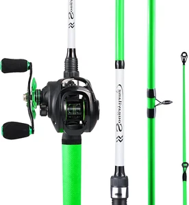 Fishing Rod and Reel Combo, Medium Fishing Pole with Casting Reel, Baitcaster Co - Picture 1 of 12