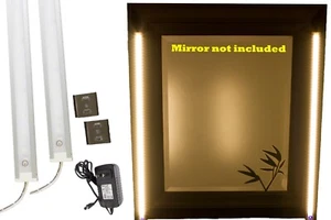 Make-up Spiegel Hollywood weiß LED LICHT für Waschtischspiegel + Touch Schalter + STROM - Bild 1 von 12