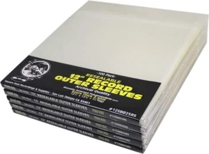 (500) 12” Vinyl Record Outer Sleeves 2.5mil THICK RESEALABLE Archival Clear BOPP - Foto 1 di 10