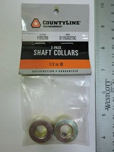 Paquete de 2 collares de eje County Line de 1/2", acero aleado, tornillos de fijación incluidos - Imagen 1 de 2