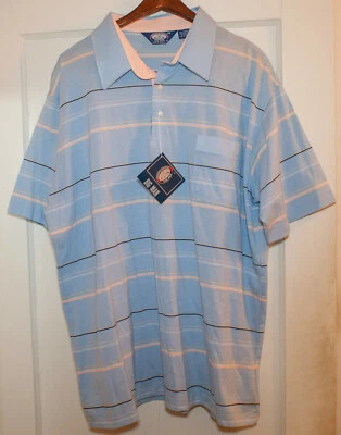 Camisa Polo Knightsbridge De Colección Años 80 90 Puntada Única Bandas Pastel Nueva con Etiquetas XXL 2XL Foto 1 de 4