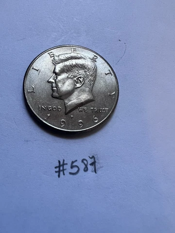 1996 P Brilliant Uncirculated Kennedy Half Dollar #587 Cover