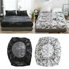 Elastic Printed Fitted Bed Sheet Cover Mattress Protector Pillowcase Bedding
