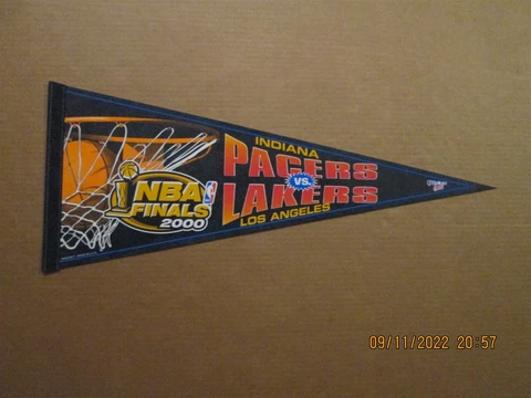 NBA Indiana Pacers vs. Los Angeles Lakers Vintage 2000 NBA Finals Logos Pennant Cover