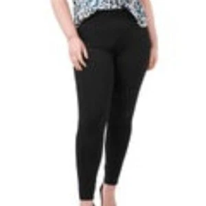 VINCE CAMUTO RICH BLACK WOMENS  1X PLUS PONTE FLAT FRONT LEGGING CASUAL PANTS - Picture 1 of 7