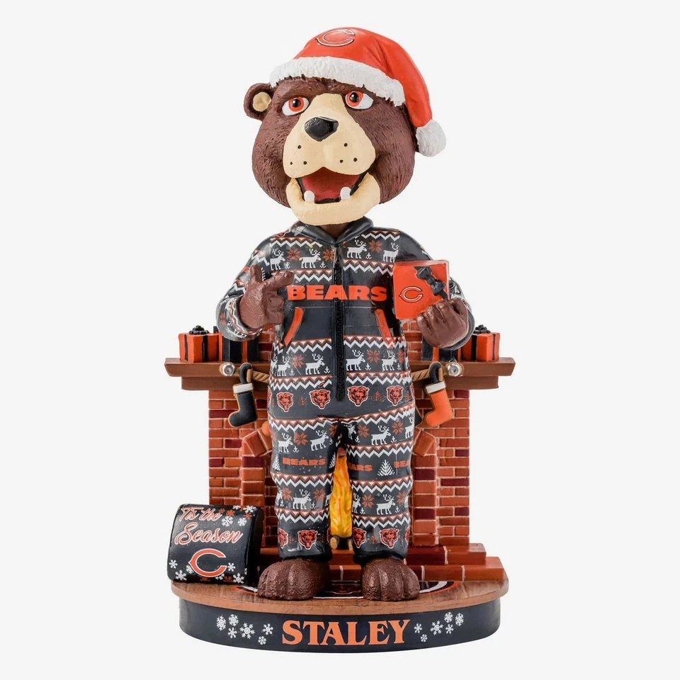 Staley Da Bear Chicago Bears Holiday Mascota Bobblehead NFL Fútbol Foto 1 de 1