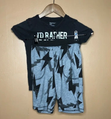 Gap Kid's Boy's Size 6 Pajamas 2pcs Short Pant Short Sleeve Gray Elastic Waist - Image 1 of 4
