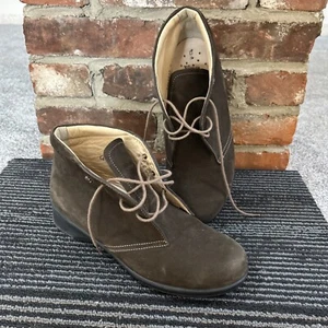 Finn Comfort GERMANY DARK BROWN Lace Up Ankle Booties U.S. 6 M - Picture 1 of 9