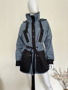 Superb Sonia Rykiel Women jacket, Blue and Black Light Showerproof Coat, Size M - Picture 1 of 20
