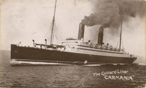 The Cunard Liner “Carmania” RPPC 1908 Davidson Bros. Real Photographic Series - Picture 1 of 2