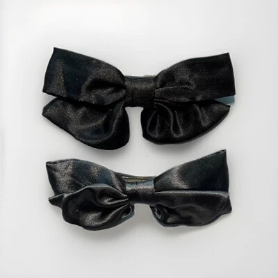 Juego de 2 lazos para el cabello - Accesorios elegantes para todo tipo de cabello (gris y negro) Foto 1 de 2