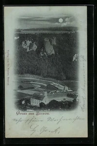 Mondschein-AK Beuron, Fliegeraufnahme des Ortes 1898 - Picture 1 of 2