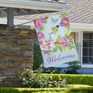 Northlight Welcome Kolibri Blumen Outdoor Haus Flagge 28" x 40" - Bild 1 von 7