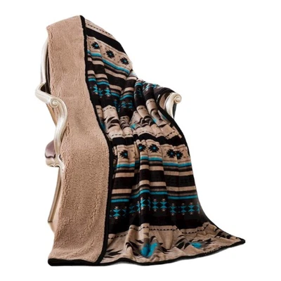 Manta forrada Sherpa Southwest Design 50"x 60" (bronceado) bronceada Foto 1 de 4