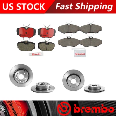 Fits 1997 Land Rover Range Rover Front Rear Kit Brake Rotors Ceramic Pads Brembo - Image 1 of 4