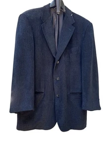 Vestimenta Italy Blazer 40R Black Wool Blend Classic 3 Button Sport Coat Jacket - Picture 1 of 5