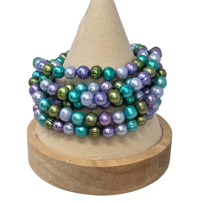 Juego de 6 Pulseras Elásticas Raras HONORA Multi Genuinas Patata PERLAS Foto 1 de 4