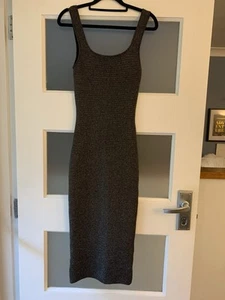 BNWT Black Metallic Kookai Ritz Bodycon Dress Size 1 (6-8) RRP $180 - Picture 1 of 8