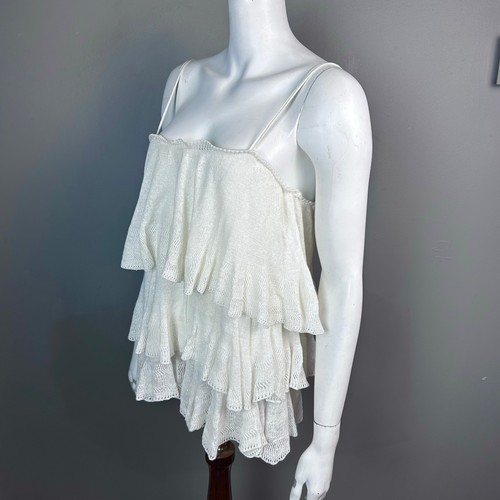 LAUREN RALPH LAUREN Ralph Lauren camisole top Large linen tiered cottagecore longline coastal preppy