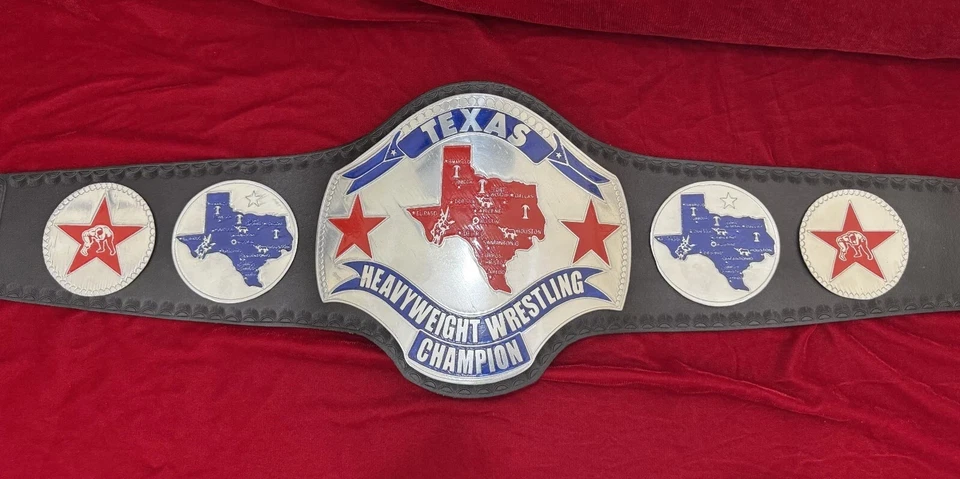 Texas Heavyweight Wrestling Championship Replica Title Belt Adult Size 2mm - Image 1 of 4