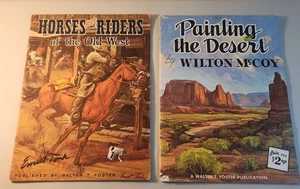Vtg Mixed Walter Foster Horses Riders Old West Painting Desert Art Book Set - Bild 1 von 6