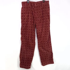 Pantalones de Pana Ron Herman Talla 30x30 Vintage Rojo Cuadros Grandpacore Pierna Recta - Imagen 1 de 15