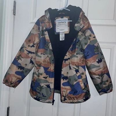 Little Boys Carter’s Dinosaur Hooded Spring Jacket. Size L (7)  - Image 1 of 4