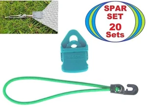 20 Planen Markisen Zelt MINI Clip grün + Spann Gummi 18cm Haken Klammer Expander - Picture 1 of 17