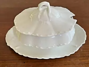 Haviland Ranson White Blank 24 Schleiger Gravy Boat Attached Underplate & Lid - Picture 1 of 16