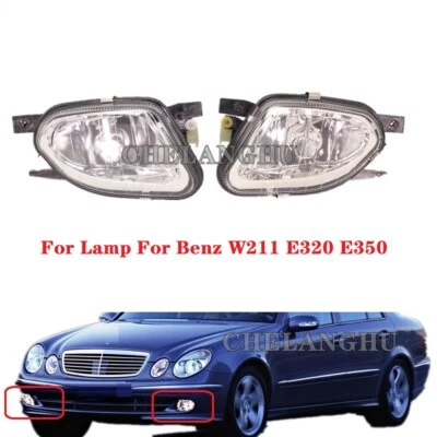 Par de faros antiniebla sin bombilla para Mercedes Benz W211 E320 E350 E500 2003-2006 Foto 1 de 4