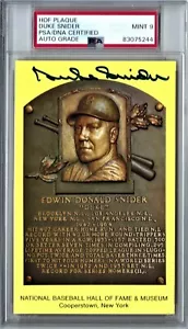 DUKE SNIDER PSA/DNA SIGNED HOF GOLD POSTCARD PLAQUE AUTO PSA 9 MINT - Picture 1 of 1