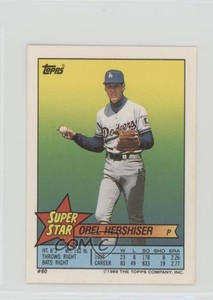1989 Topps Super Star Sticker Back Cards Peeled Orel Hershiser #60