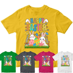 Hoppy Easter Kids Boys Girls T-Shirts Costume Fancy Dress Tee Top-ED#01 - Picture 1 of 31