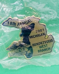 Prendedor 18th Annual 2001 Michigan Rendezvous West Branch HOG (Harley Owners Group) - Imagen 1 de 3
