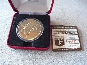 Highland Mint Bronze Alex Rodriguez Coin with COA - Picture 1 of 1
