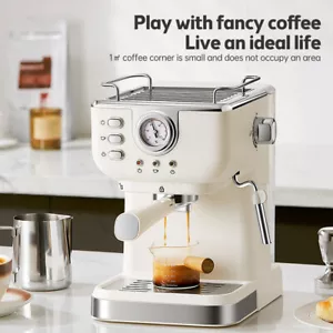 Espressomaschine mit Milchaufschäumer Dampfstab Kompakte Espresso Kaffeemaschine - Bild 1 von 10