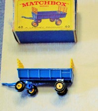 Matchbox 40C Hay Trailer bleu, avec boite