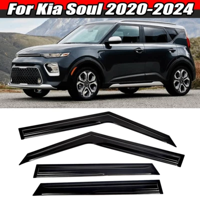 Protectores de lluvia estilo Mugen KDM para Kia Soul 2020-2025 viseras de ventana deflectores de ventilación Foto 1 de 4