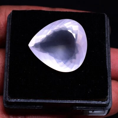 31.00 Cts Natural Rose Quartz Pear Faceted Cut 22mm*21mm Untreated Huge Gemstone - Image 1 of 4