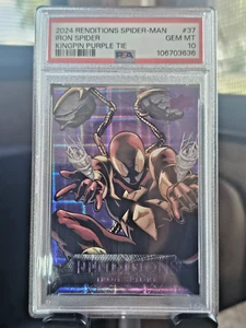 2024 Marvel Renditions #37 Iron Spider Spider-Man Kingpin Purple Tie PSA 10 - Picture 1 of 2