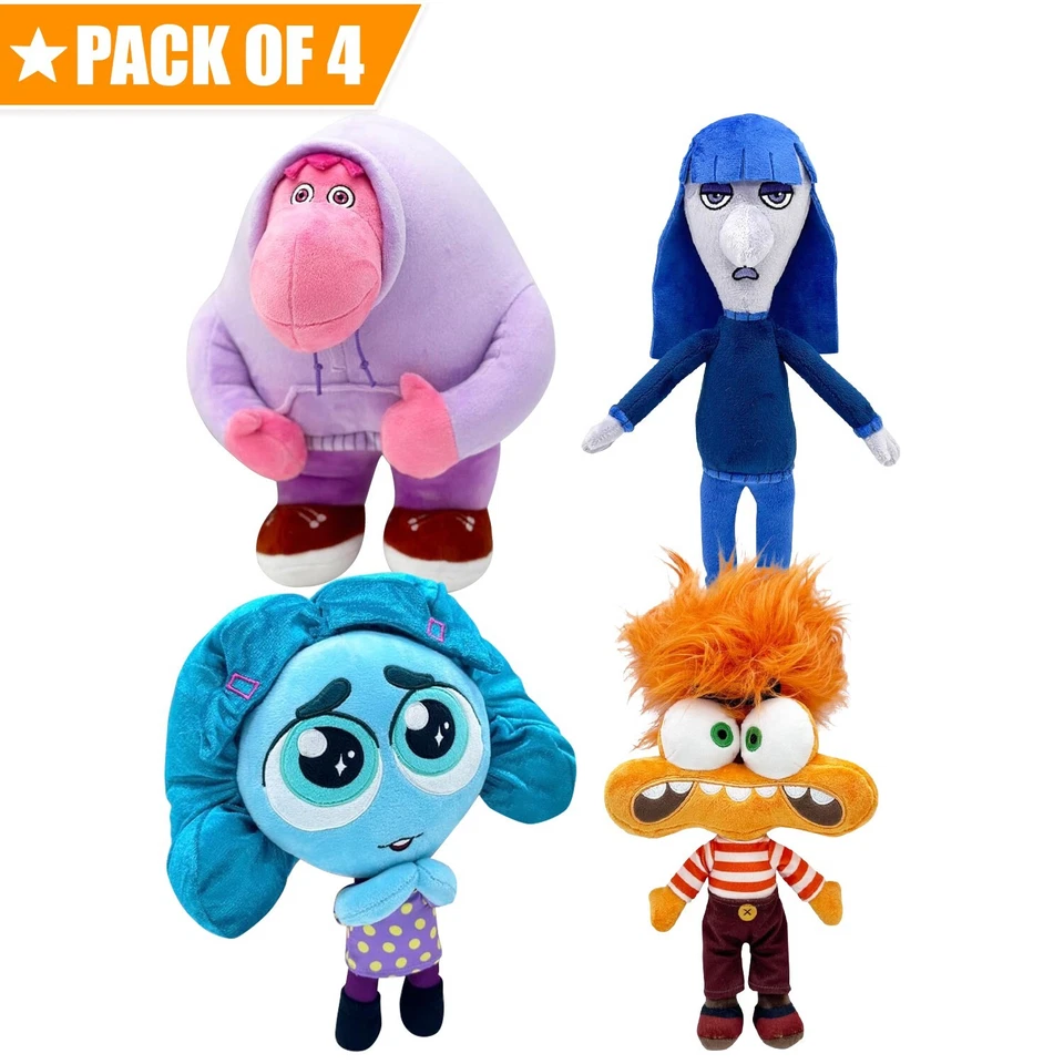 Disney INSIDE OUT 2 Conjunto de Pelúcias INVEJA ANSIEDADE TÉDIO e EMBARAÇO - Imagem 1 de 4