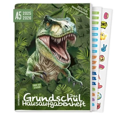 LERNFREUNDE Das Grundschul-Hausaufgabenheft 2025/2026 / A5 / Dino / Häfft-Verlag