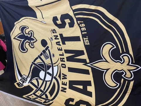 new orleans saints bedding Approximately 91”x78” Thin Bed Spread With 2 Shams Cover