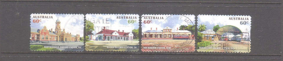 Australia 2013 Historic Railway Stations set 4 Used booklet stamps. - Image 1 of 1