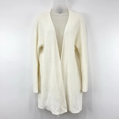 Cárdigan para mujer Eileen Fisher S crema lino orgánico algodón tejido largo Lagenlook Foto 1 de 4