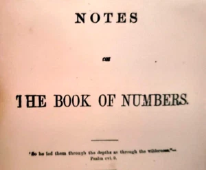 RELIGION: NOTES ON THE BOOK OF NUMBERS, Bible - Bild 1 von 7