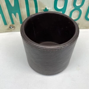 POTTERY BARN Leather Candlepot Sleeve - Brown Candle Holder - Picture 1 of 6